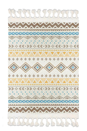 Osso Patterned Washable Modern Single Bath Mat Carpet Vintage Woven Rug 50x80cm Byns-07 - Swordslife