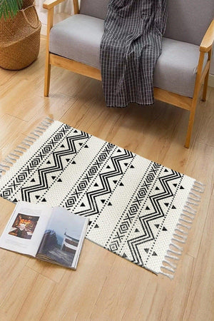 Osso Patterned Washable Modern Single Bath Mat Carpet Vintage Woven Rug 50x80cm Byns-03 - Swordslife