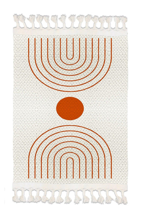 Osso Patterned Washable Modern Single Bath Mat Carpet Vintage Woven Rug 50x80cm Byns-14 - Swordslife