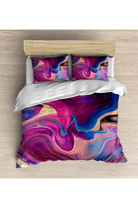 Osso Pink Blue Yellow Batik 3d Patterned Double Duvet Cover Set - Swordslife