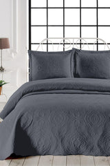 Authentic Anthracite Double Microfiber Quilted Bedspread - Swordslife