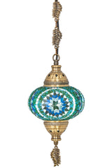 Ottoman Authentic Mosaic Single Ceiling Pendant Lamp Chandelier Night Light, Turquoise - Swordslife