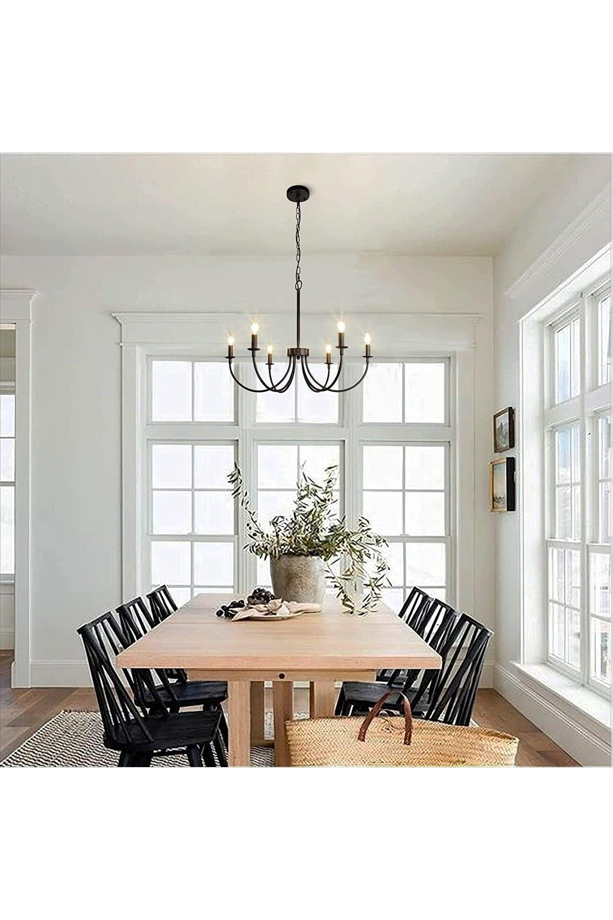 Story 6 Black Modern Pendant Chandelier