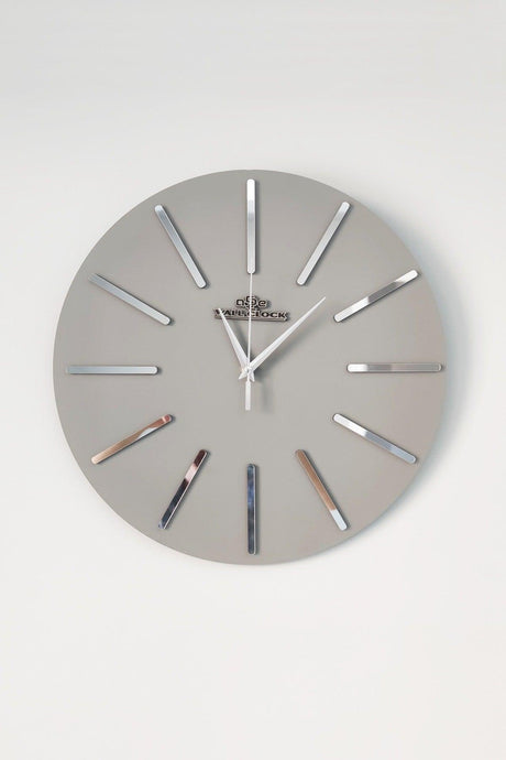 Special Decorative Mirrored Wall Clock Anthracite & Silver Silent Mechanism 37x37cm - Swordslife