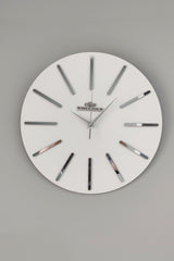 Special Decorative Mirrored Wall Clock White & Silver Silent Mechanism 37x37cm - Swordslife