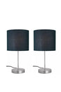 Pablo Modern Gray Leg Black Fabric Head Lampshade Table Lamp - Swordslife