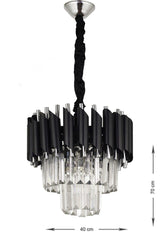 Palmira 30 Luxury Chandelier with Crystal Stone - (black-chrome) - Swordslife