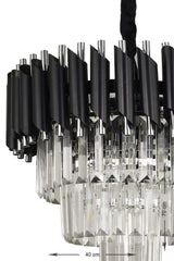 Palmira 40" Luxury Chandelier with Crystal Stone - (black-chrome) - Swordslife