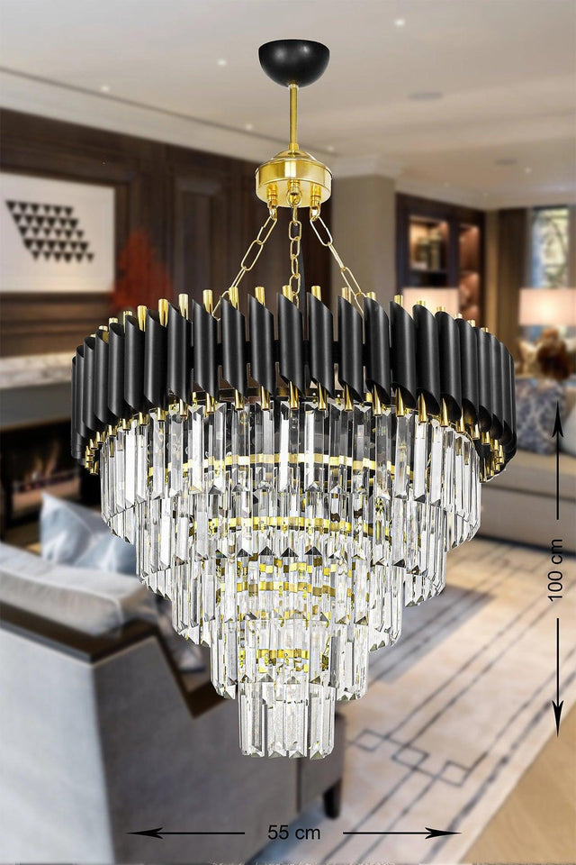 Palmira 55 Cm Crystal Stone Luxury Chandelier