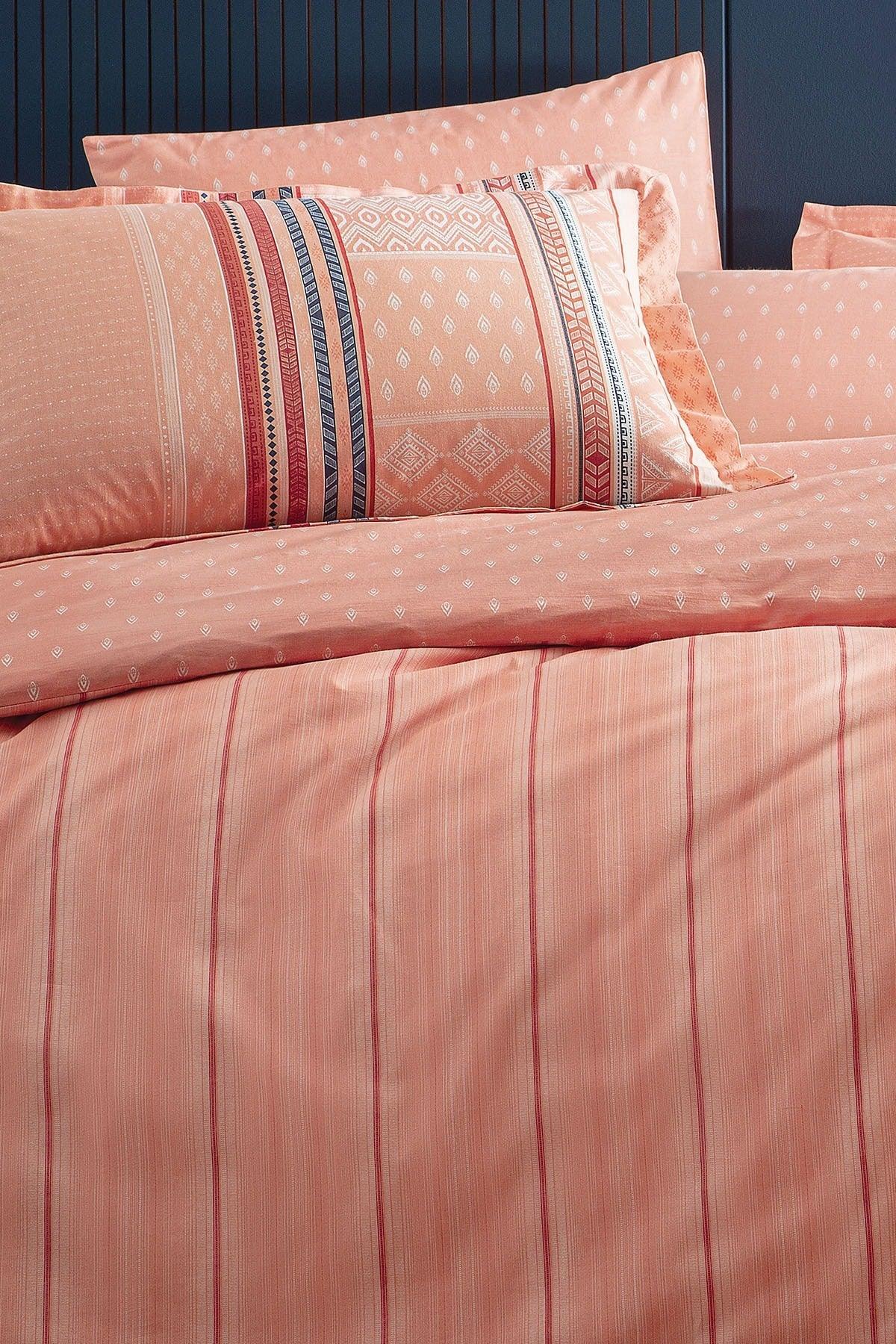 Pamena Ranforce Double Duvet Cover Set - Salmon - Swordslife