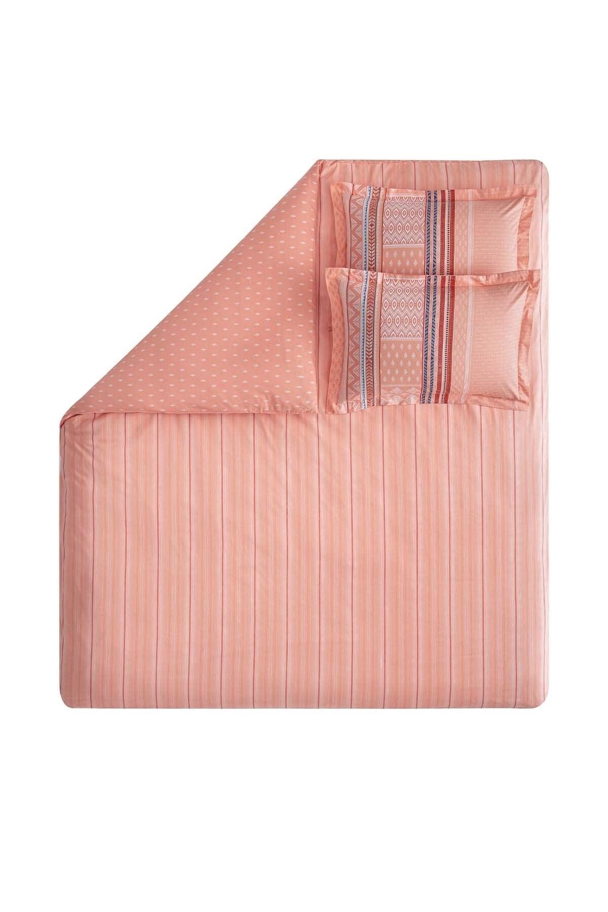 Pamena Ranforce Double Duvet Cover Set - Salmon - Swordslife