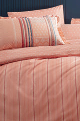 Pamena Ranforce Single Duvet Cover Set - Salmon - Swordslife