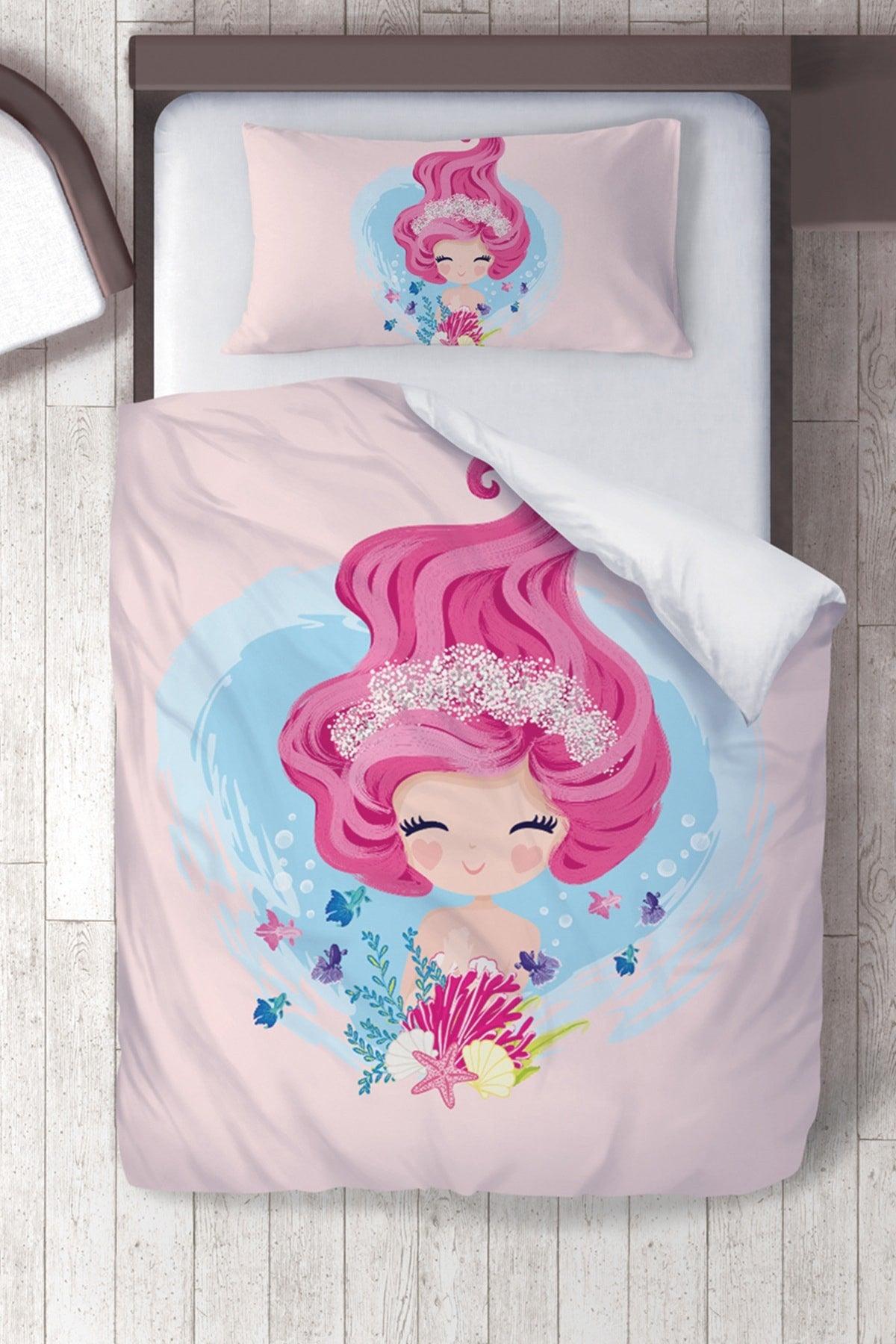 Cotton Micro Satin Mermaid 4 Kids Room Kids Duvet Cover Set - Swordslife