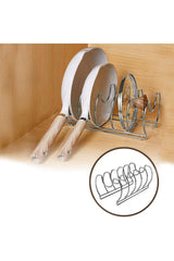 Pan And Pot Lid Organizer Kitchen Cabinet And Drawer Organizer 5 Section Metal - Swordslife