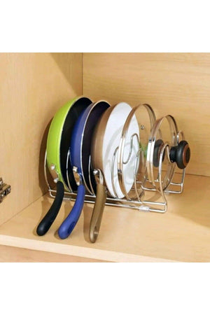 Pan And Pot Lid Organizer Kitchen Cabinet And Drawer Organizer 5 Section Metal - Swordslife