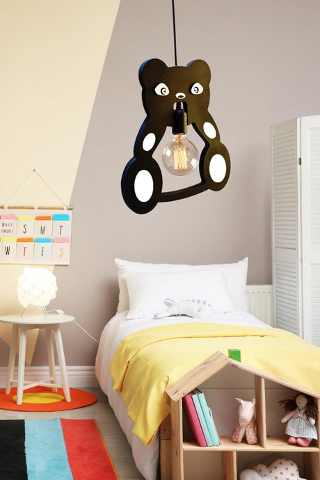 Panda Wooden Kids Baby Room Chandelier Decorative Pendant Lamp Wooden Luxury Rustic Modern Decorative Lamp - Swordslife