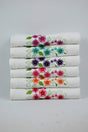 Hercai 6 Pcs Multicolored Velvet Embroidered Dowry/gift 50x90 Hand/Face Towel Cotton - Swordslife