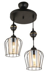 Parachute Pendant Lamp 2 Black Modern Downward Facing Chandelier - Swordslife