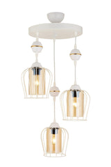 Parachute Pendant Lamp 3 Piece White Modern Downward Facing Chandelier - Swordslife