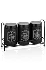 Paris Black 3 Stand Glass Jar Set - Swordslife