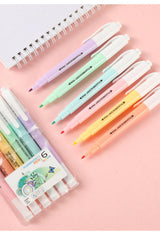 Pastel Highlighters Set of 6 - Double Ended