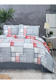 Patchwork Anthracite Gray Double Duvet Cover Set - Swordslife