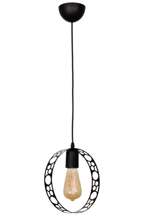 Patterned Circle Single Black Chandelier - Swordslife