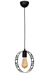 Patterned Circle Single Black Chandelier - Swordslife