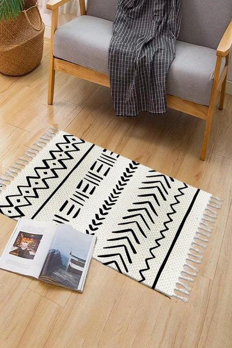 Patterned Washable Modern Single Bath Mat Carpet Vintage Woven Rug 50x80cm Byns-02 - Swordslife
