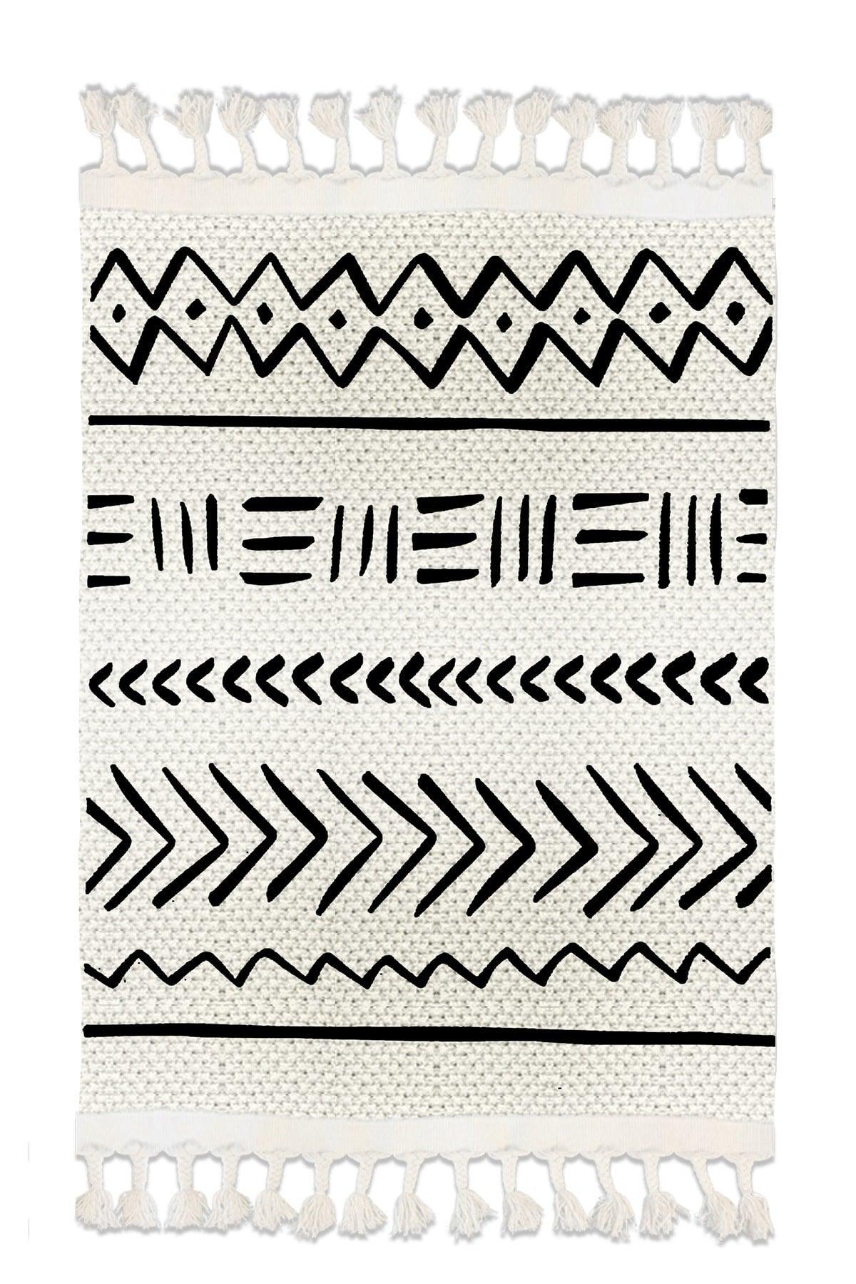Patterned Washable Modern Single Bath Mat Carpet Vintage Woven Rug 50x80cm Byns-02 - Swordslife