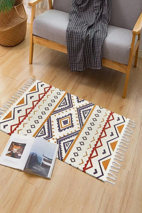 Patterned Washable Single Bath Mat Carpet Vintage Woven Rug 50x80cm Byns-05 - Swordslife