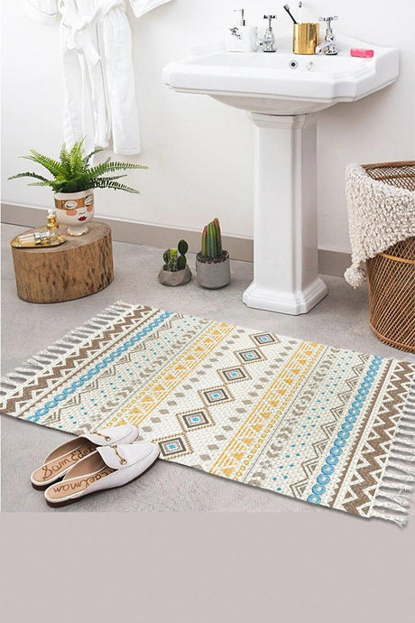 Patterned Washable Single Bath Mat Rug