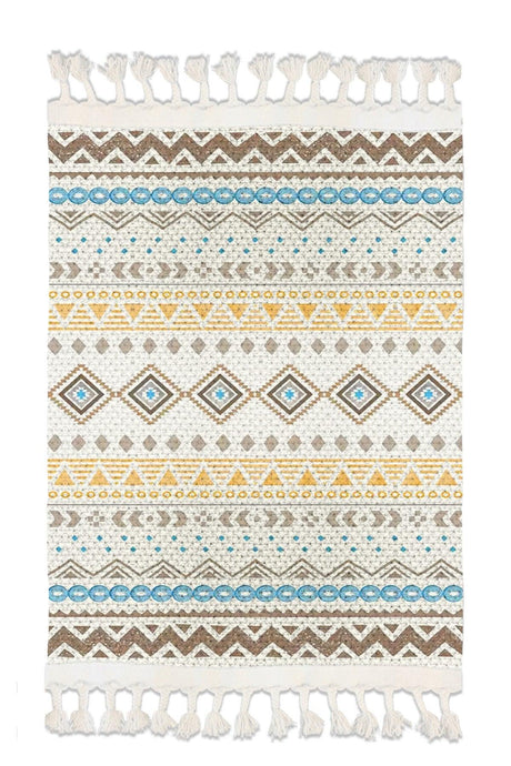 Patterned Washable Single Bath Mat Rug