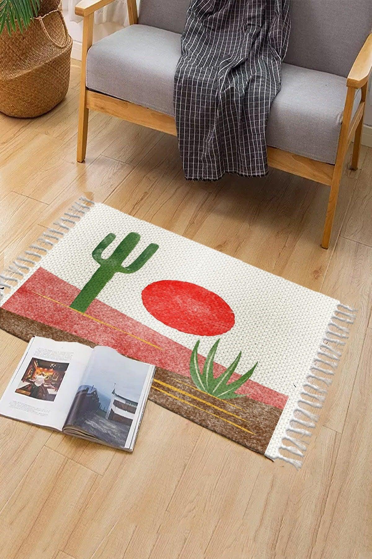 Patterned Washable Single Bath Mat Carpet Vintage Woven Rug 50x80cm Byns-12 - Swordslife