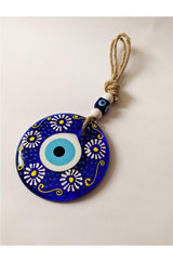 Patterned, Straw Thread 10x10 Cm Glass Evil Eye Beads Wall Ornament - Swordslife