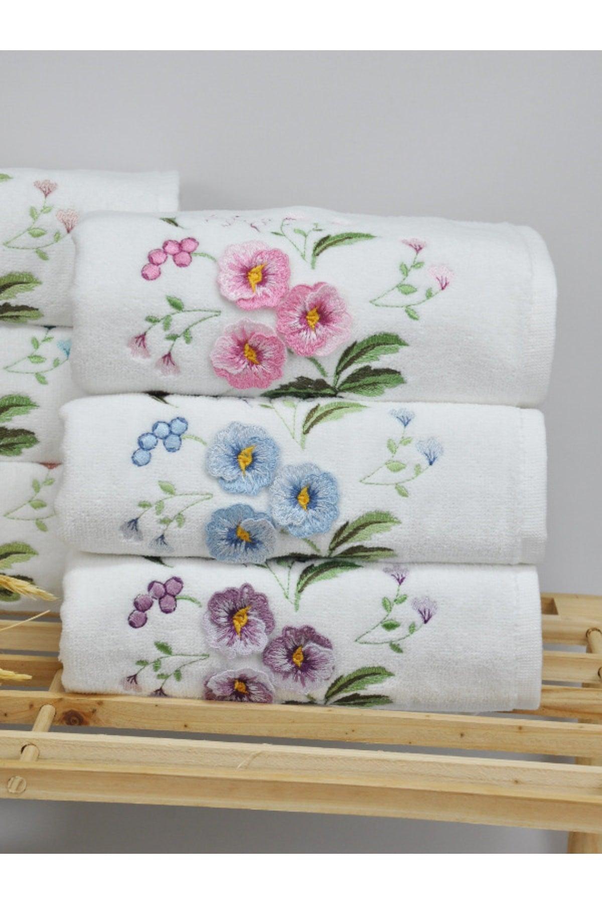 Pearl 6 Pcs Multi Colored 3D Velvet Dowry Gift 50x90 1254 Gram Cotton - Swordslife