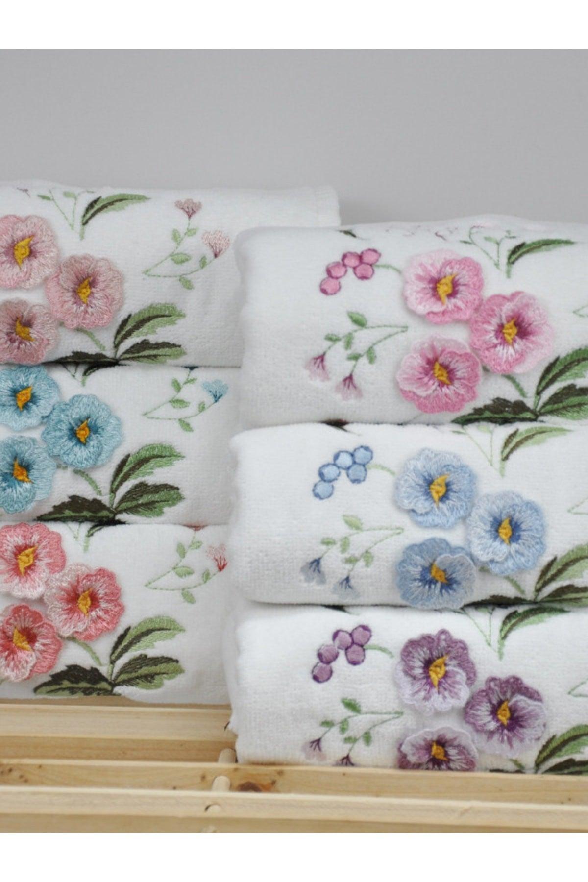 Pearl 6 Pcs Multi Colored 3D Velvet Dowry Gift 50x90 1254 Gram Cotton - Swordslife