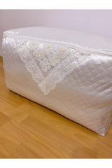 Pearl Satin White Pillow Hurcu Quilted Dowry Bundle 60x40x40 - Swordslife