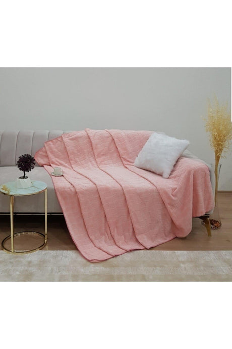 Plush Welsoft Single Blanket-Sofa Cover-shawl 150x200 Cm/ -Powder Checkered - Swordslife