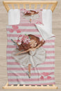 Pink Striped Ballerina Girl Patterned Bedspread Single Child Pique Set - Swordslife