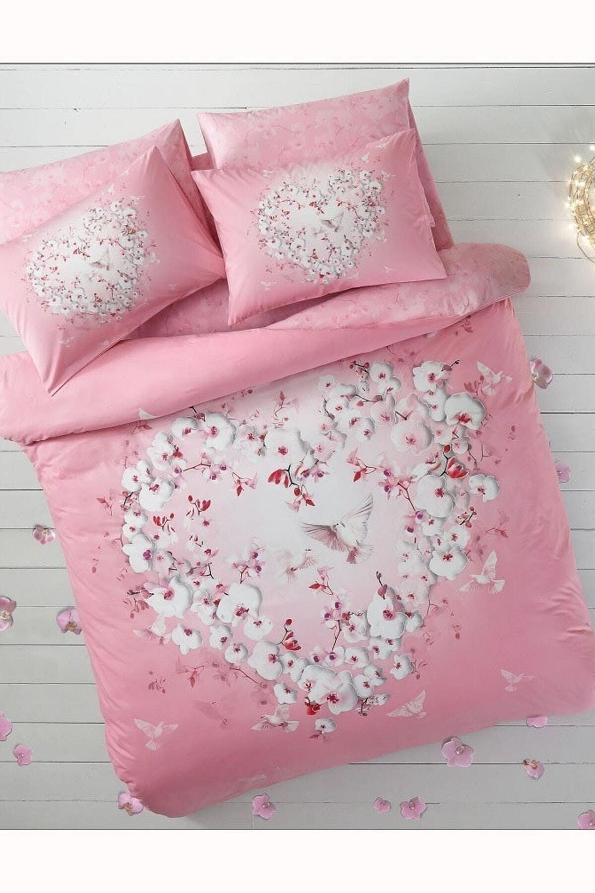 Pink Orchid Glow Shining Double Duvet Cover Set - Swordslife