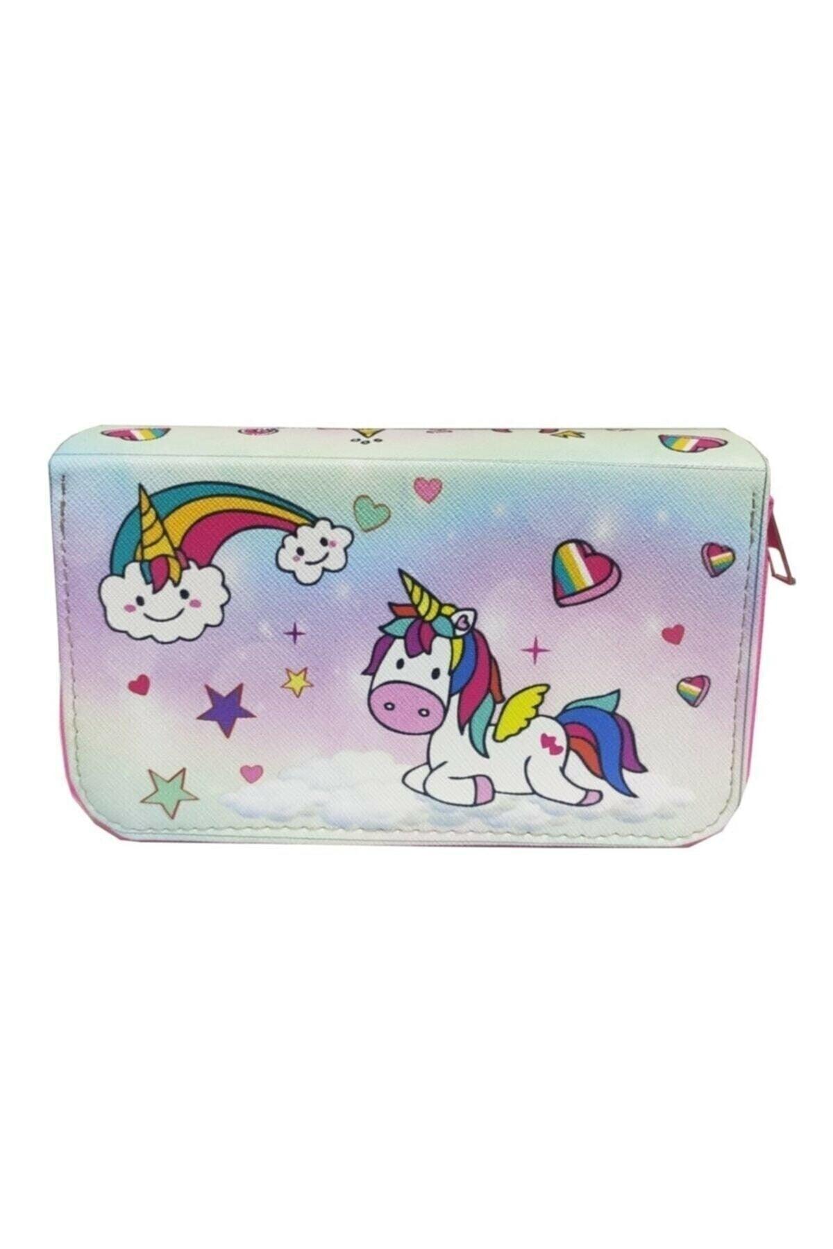 Pencil Case Candy Unicorn Three Compartment Pencil Holder