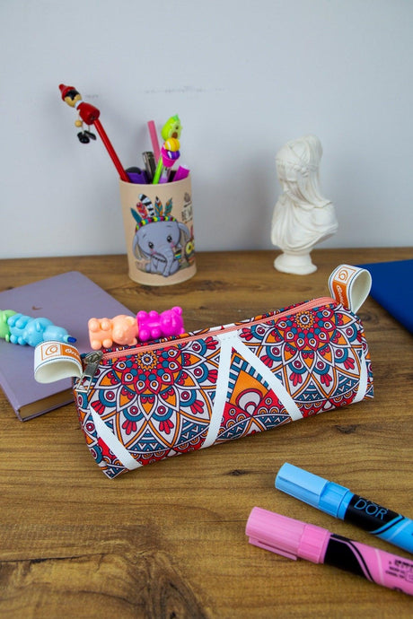 Pencil Case Ethnic Cute Triangle Design Vegan