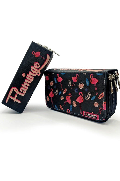 Pencil Case Flamingo Black Kawai Organizer