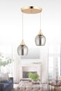 Pendant Lamp 2 Piece Gold Smoked Opaque Glass Chandelier - Swordslife