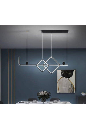 Pendant Lamp 2 Triangle Model Modern Led Black Chandelier - Swordslife