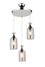 Pendant Lamp 3-Set Chrome Smoked Glass Glass Chandelier - Swordslife