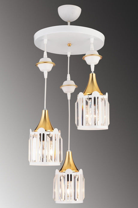 Pendant Crystal Tray White 3-Set Scorpion Yellow Downward Facing Luxury Chandelier - Swordslife