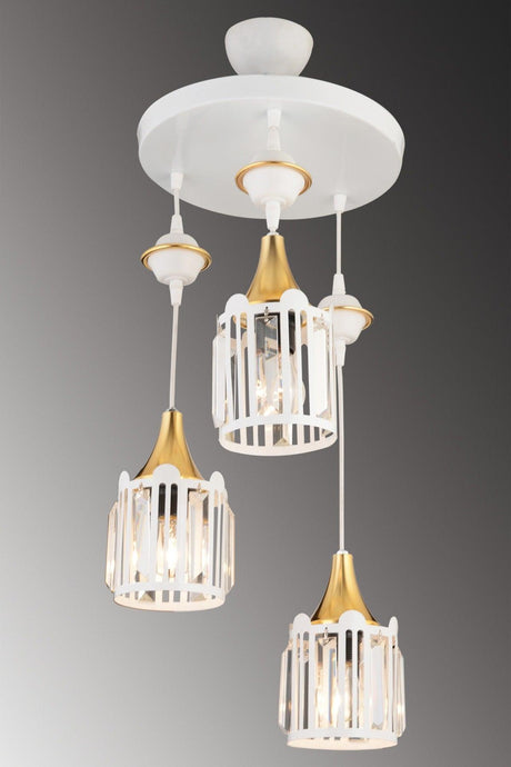 Pendant Crystal Tray White 3-Set Scorpion Yellow Downward Facing Luxury Chandelier - Swordslife