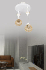 White 2 Piece Crystal Downward Facing Luxury Chandelier with Pendant Tray - Swordslife